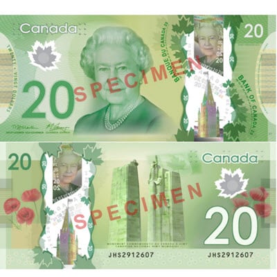 20 dolara kanadyjskiego 20 dolara kanadyjskiego